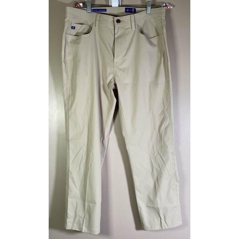 Stitch’s Golf Pants Mens 34x27 Beige Chino Stretch Preppy Straight Leg